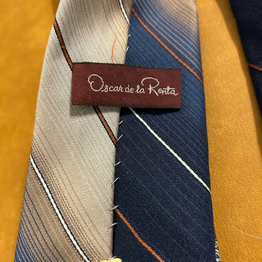 2 Vintage Oscar De La Renta Silk Neck Ties
